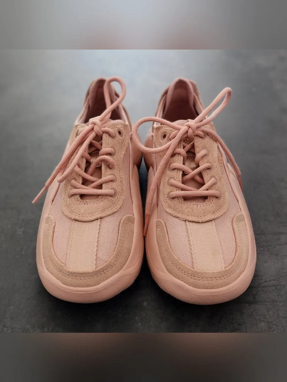 Women’s Casual Lace-Up Sneakers in Blush Pink